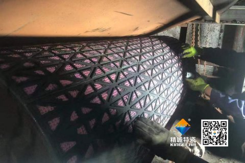 【案例】尊龙人生就是博首页陶瓷滚筒包胶：：：火电输煤系统耐磨十年验证